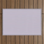 Ultra Fine Stripes Light Blue and Baby Pink Pattern Outdoor Rug Gallery Image 1