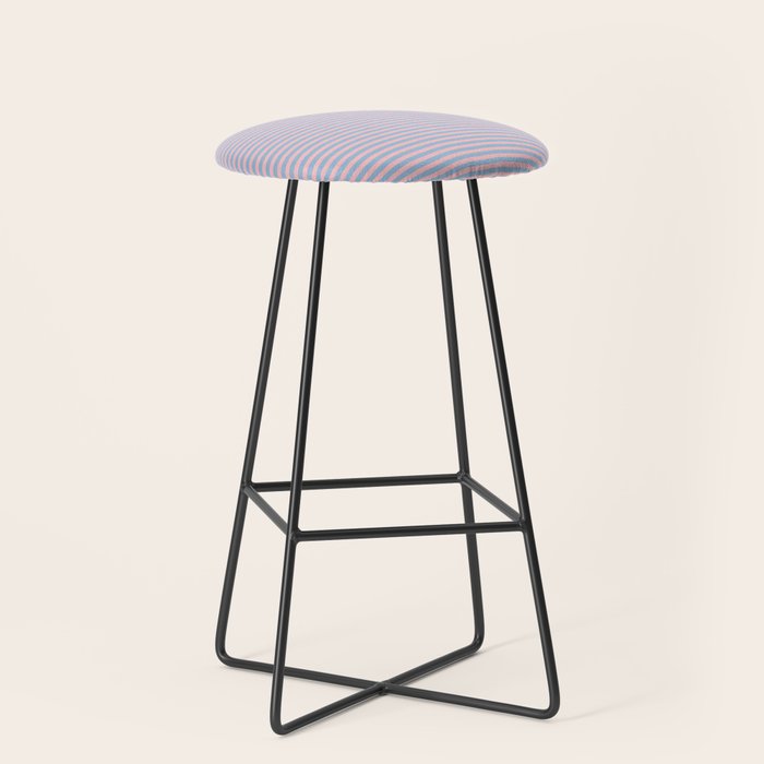 Ultra Fine Stripes Light Blue and Baby Pink Pattern Stool Gallery Image 1