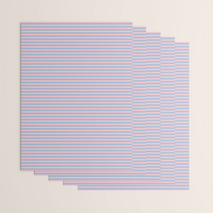 Ultra Fine Stripes Light Blue and Baby Pink Pattern Wrapping Paper Gallery Image 3