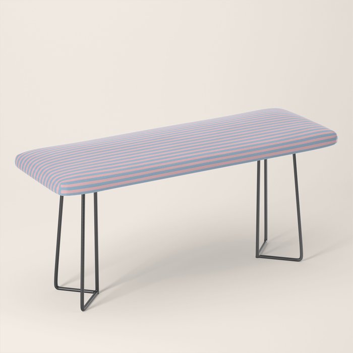 Ultra Fine Stripes Light Blue and Baby Pink Pattern Bench Gallery Image 1