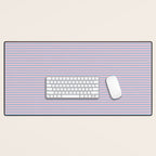 Ultra Fine Stripes Light Blue and Baby Pink Pattern Desk Mat Gallery Image 1