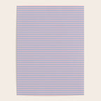 Ultra Fine Stripes Light Blue and Baby Pink Pattern Poster Gallery Image 4