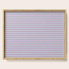 Ultra Fine Stripes Light Blue and Baby Pink Pattern Serving Tray Gallery Image 1