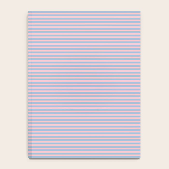 Ultra Fine Stripes Light Blue and Baby Pink Pattern Notebook Gallery Image 4