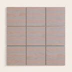Ultra Fine Stripes Light Blue and Baby Pink Pattern Wood Wall Art Gallery Image 1