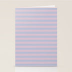 Ultra Fine Stripes Light Blue and Baby Pink Pattern Stationery Card Gallery Image 2