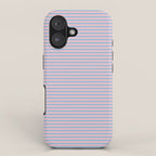 Ultra Fine Stripes Light Blue and Baby Pink Pattern iPhone Case Gallery Image 1
