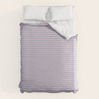 Ultra Fine Stripes Light Blue and Baby Pink Pattern Duvet Cover Gallery Image 6