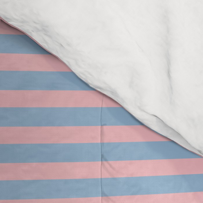 Ultra Fine Stripes Light Blue and Baby Pink Pattern Comforter Gallery Image 4