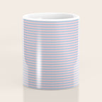 Ultra Fine Stripes Light Blue and Baby Pink Pattern Coffee Mug Gallery Image 4