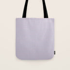 Ultra Fine Stripes Light Blue and Baby Pink Pattern Tote Bag Gallery Image 1