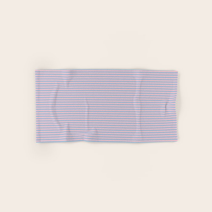 Ultra Fine Stripes Light Blue and Baby Pink Pattern Bath Towel Gallery Image 1