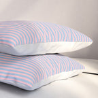 Ultra Fine Stripes Light Blue and Baby Pink Pattern Pillow Sham Gallery Image 3