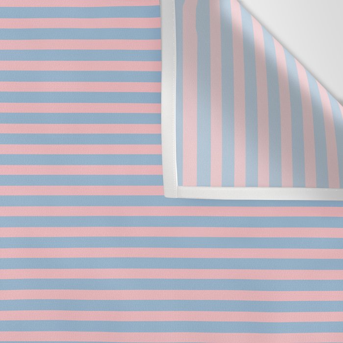Ultra Fine Stripes Light Blue and Baby Pink Pattern Wall Tapestry Gallery Image 3
