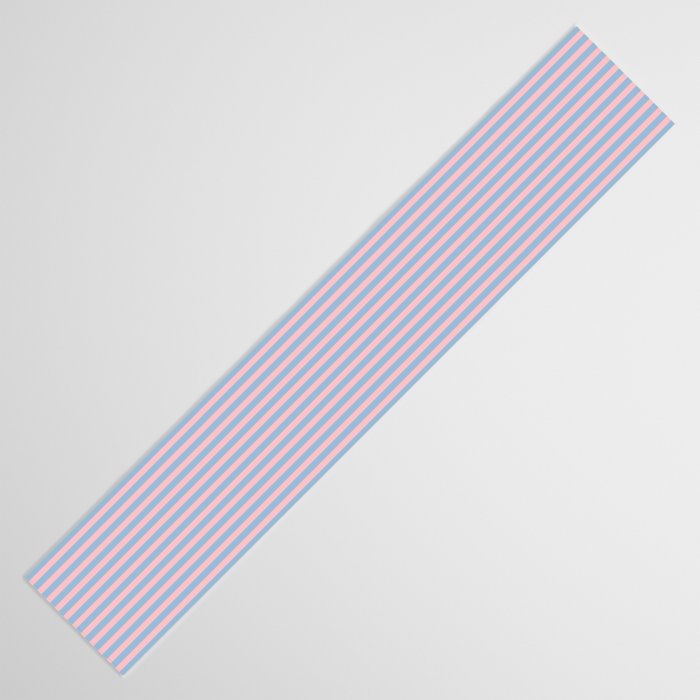 Ultra Fine Stripes Light Blue and Baby Pink Pattern Table Runner Gallery Image 3