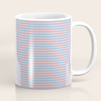 Ultra Fine Stripes Light Blue and Baby Pink Pattern Coffee Mug Gallery Image 1