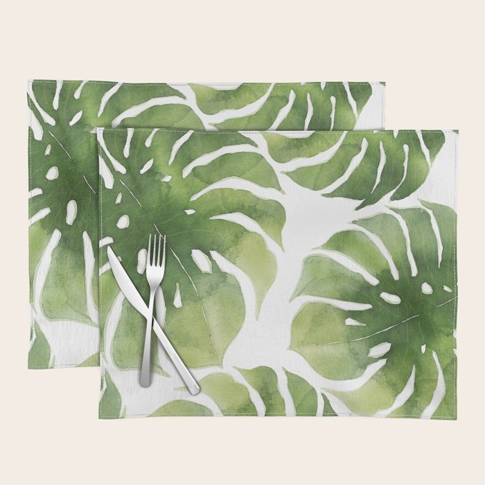 Monstera watercolor I Placemat Gallery Image 1
