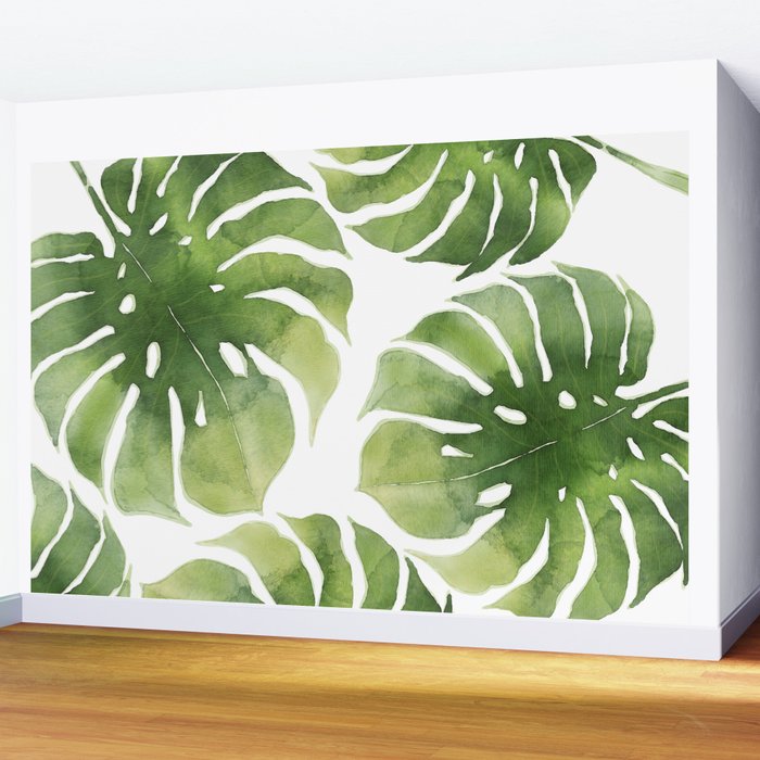 Monstera watercolor I Wall Mural Gallery Image 2