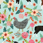 Farm animal sanctuary pig chicken cows horses sheep floral pattern gifts Coffee Mug Gallery Image 2