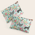 Farm animal sanctuary pig chicken cows horses sheep floral pattern gifts Pillow Sham Gallery Image 3
