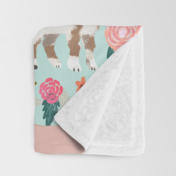 Farm animal sanctuary pig chicken cows horses sheep floral pattern gifts Throw Blanket Gallery Image 3