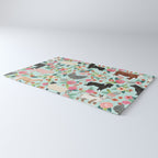 Farm animal sanctuary pig chicken cows horses sheep floral pattern gifts Rug Gallery Image 3