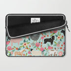 Farm animal sanctuary pig chicken cows horses sheep floral pattern gifts Laptop Sleeve Gallery Image 2