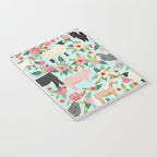 Farm animal sanctuary pig chicken cows horses sheep floral pattern gifts Notebook Gallery Image 3
