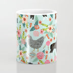 Farm animal sanctuary pig chicken cows horses sheep floral pattern gifts Coffee Mug Gallery Image 4