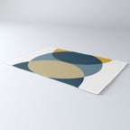 Rise of the Sun - Yellow, Blue, Geometric Art Rug Gallery Image 3