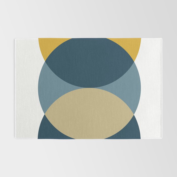 Rise of the Sun - Yellow, Blue, Geometric Art Rug Gallery Image 2