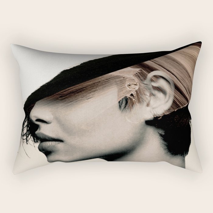woman / collage portrait Rectangular Pillow Gallery Image 1