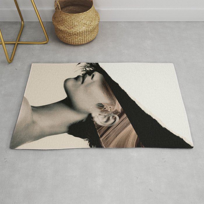 woman / collage portrait Rug Gallery Image 1