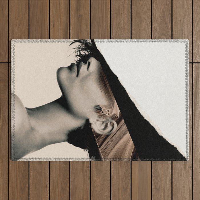 woman / collage portrait Outdoor Rug Gallery Image 1