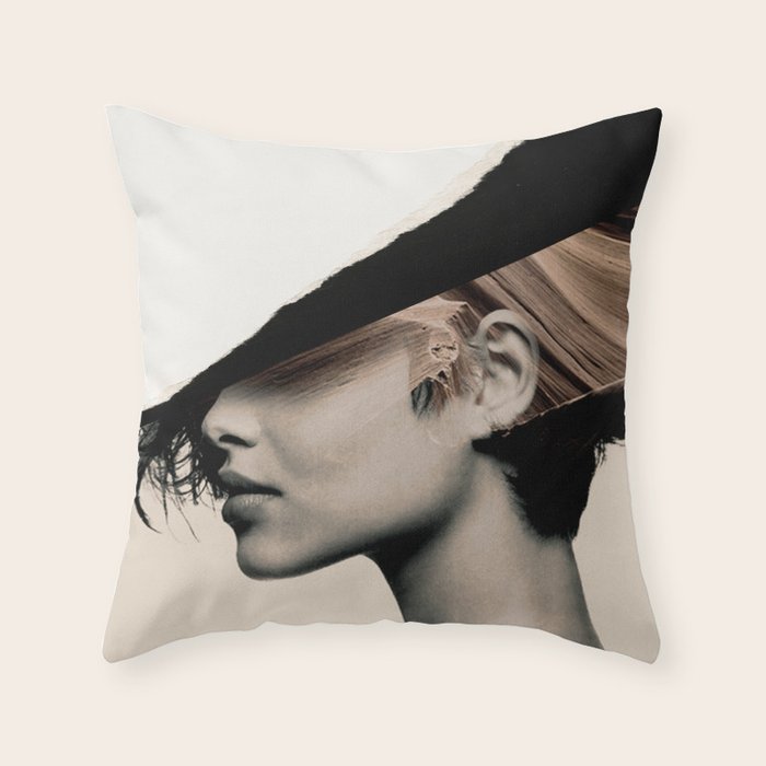 woman / collage portrait Throw Pillow Gallery Image 6