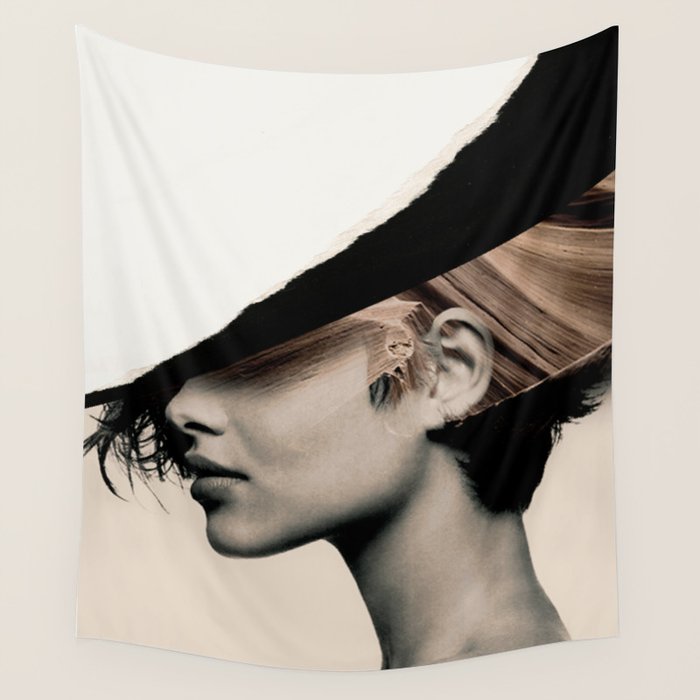 woman / collage portrait Wall Tapestry Gallery Image 4