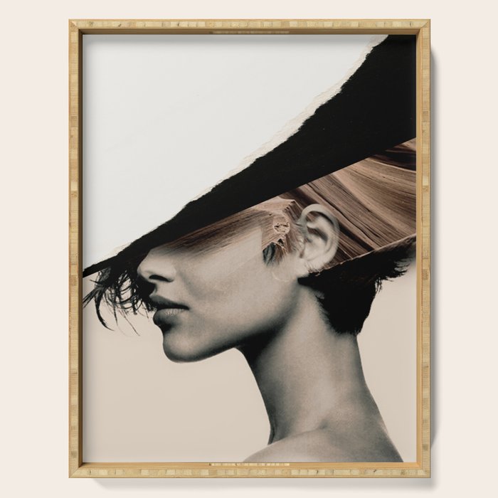woman / collage portrait Serving Tray Gallery Image 1