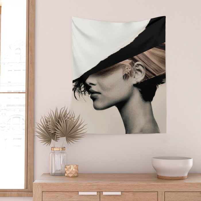 woman / collage portrait Wall Tapestry Gallery Image 2