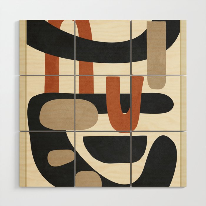 Abstract Colorful Setting 14 Wood Wall Art Gallery Image 1