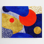 Terrazzo galaxy blue night yellow gold orange Jigsaw Puzzle Gallery Image 1