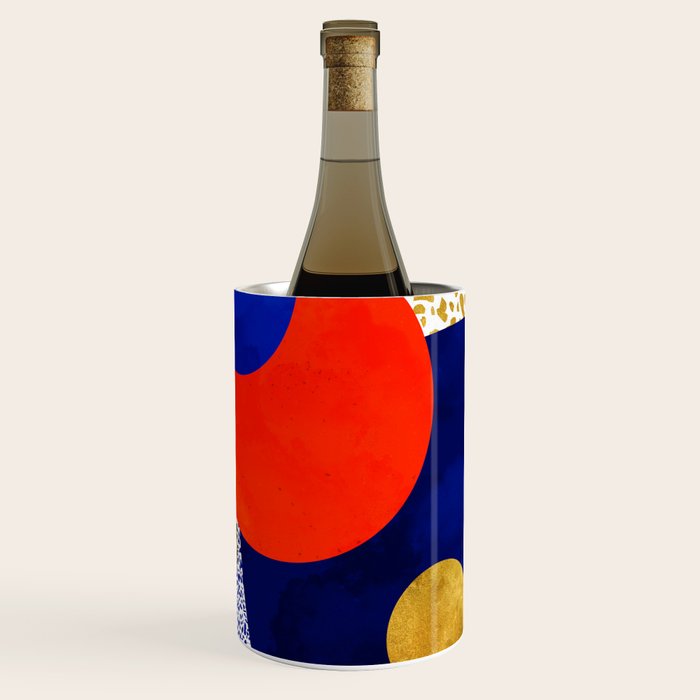 Terrazzo galaxy blue night yellow gold orange Wine Chiller Gallery Image 3