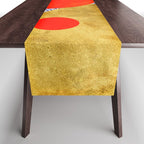Terrazzo galaxy blue night yellow gold orange Table Runner Gallery Image 1