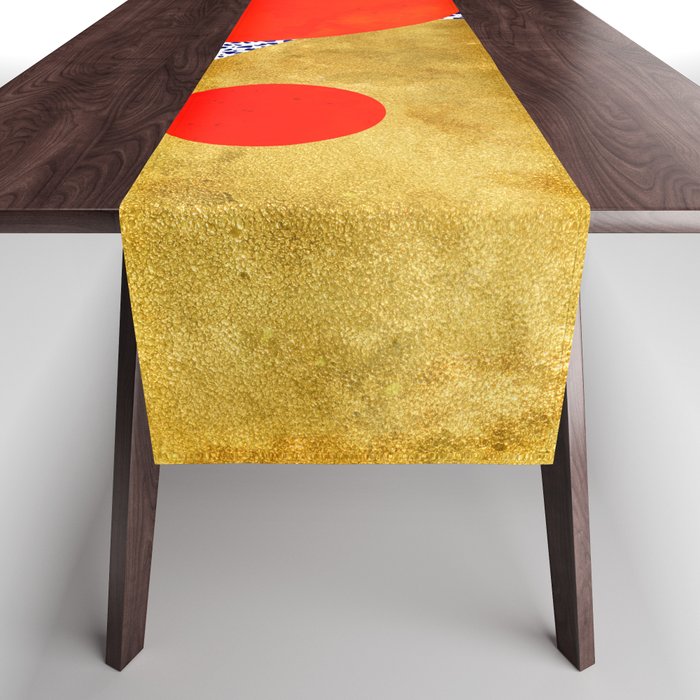 Terrazzo galaxy blue night yellow gold orange Table Runner Gallery Image 1