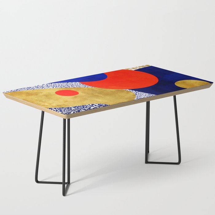 Terrazzo galaxy blue night yellow gold orange Coffee Table Gallery Image 1