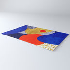 Terrazzo galaxy blue night yellow gold orange Rug Gallery Image 3