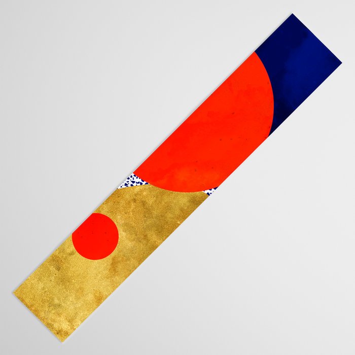 Terrazzo galaxy blue night yellow gold orange Table Runner Gallery Image 3