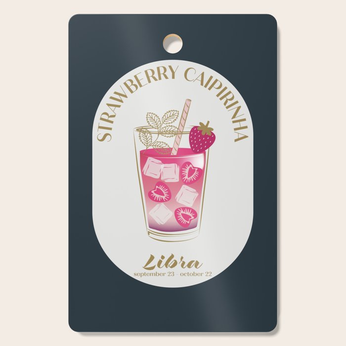 Strawberry Caipirinha Cocktail Zodiac Sign Cutting Board Gallery Image 1