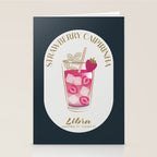 Strawberry Caipirinha Cocktail Zodiac Sign Stationery Card Gallery Image 2