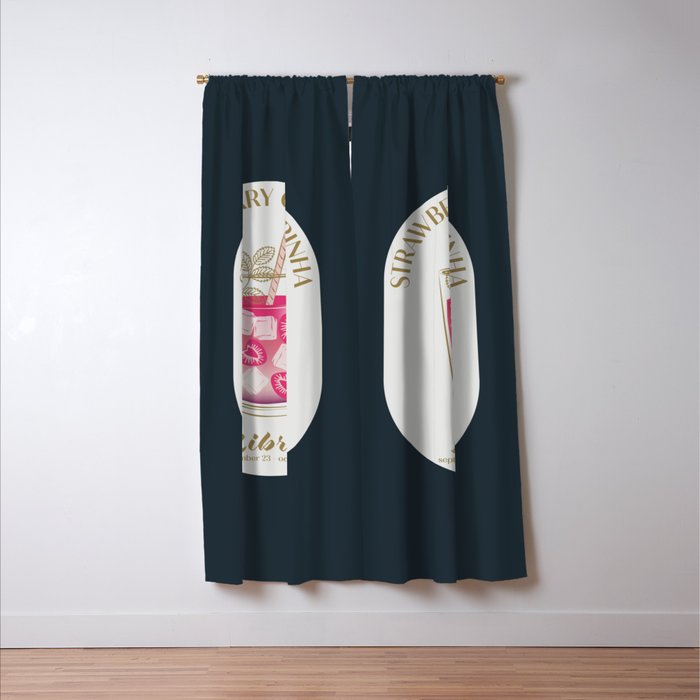 Strawberry Caipirinha Cocktail Zodiac Sign Window Curtain Gallery Image 3