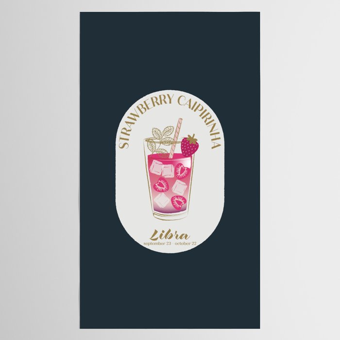 Strawberry Caipirinha Cocktail Zodiac Sign Tablecloth Gallery Image 2